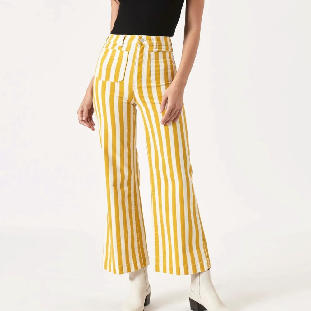 Rolla's Sailor Jean Florence Yellow and White Stripe Size 29